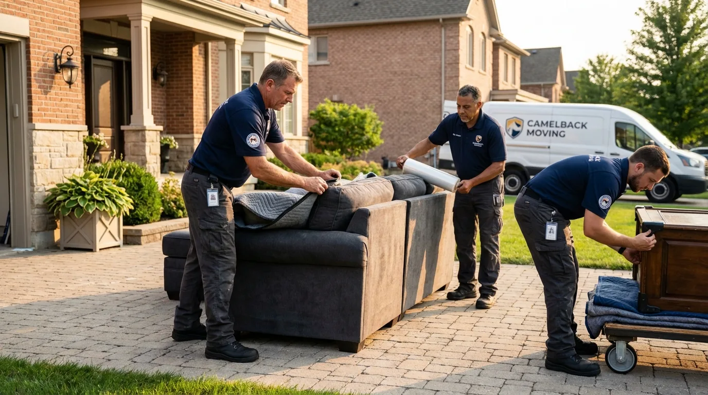 Large estate moving crew wrapping furniture in Mitchell, SD