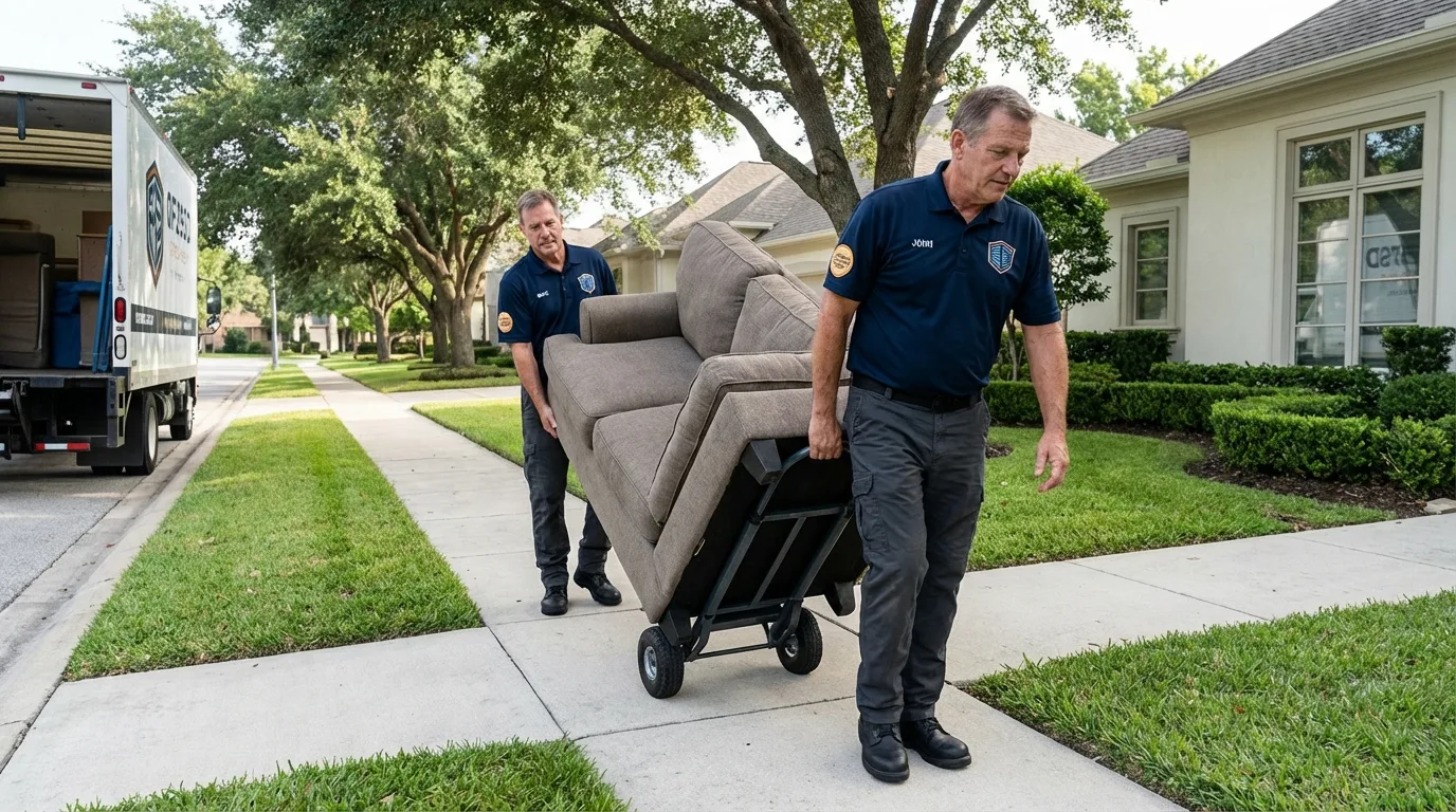 Local residential moving crew loading furniture in Mitchell, SD